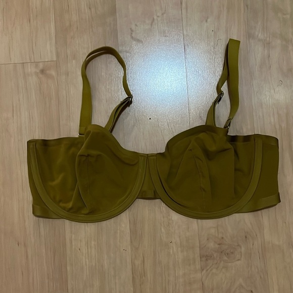 CUUP The Balconette Mesh Underwire Bra in Moss, Size 34E (DD) - Picture 3 of 4